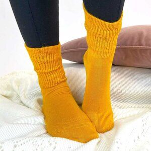 Mustard Bamboo Socks: Extra Wide, Super Soft Knit